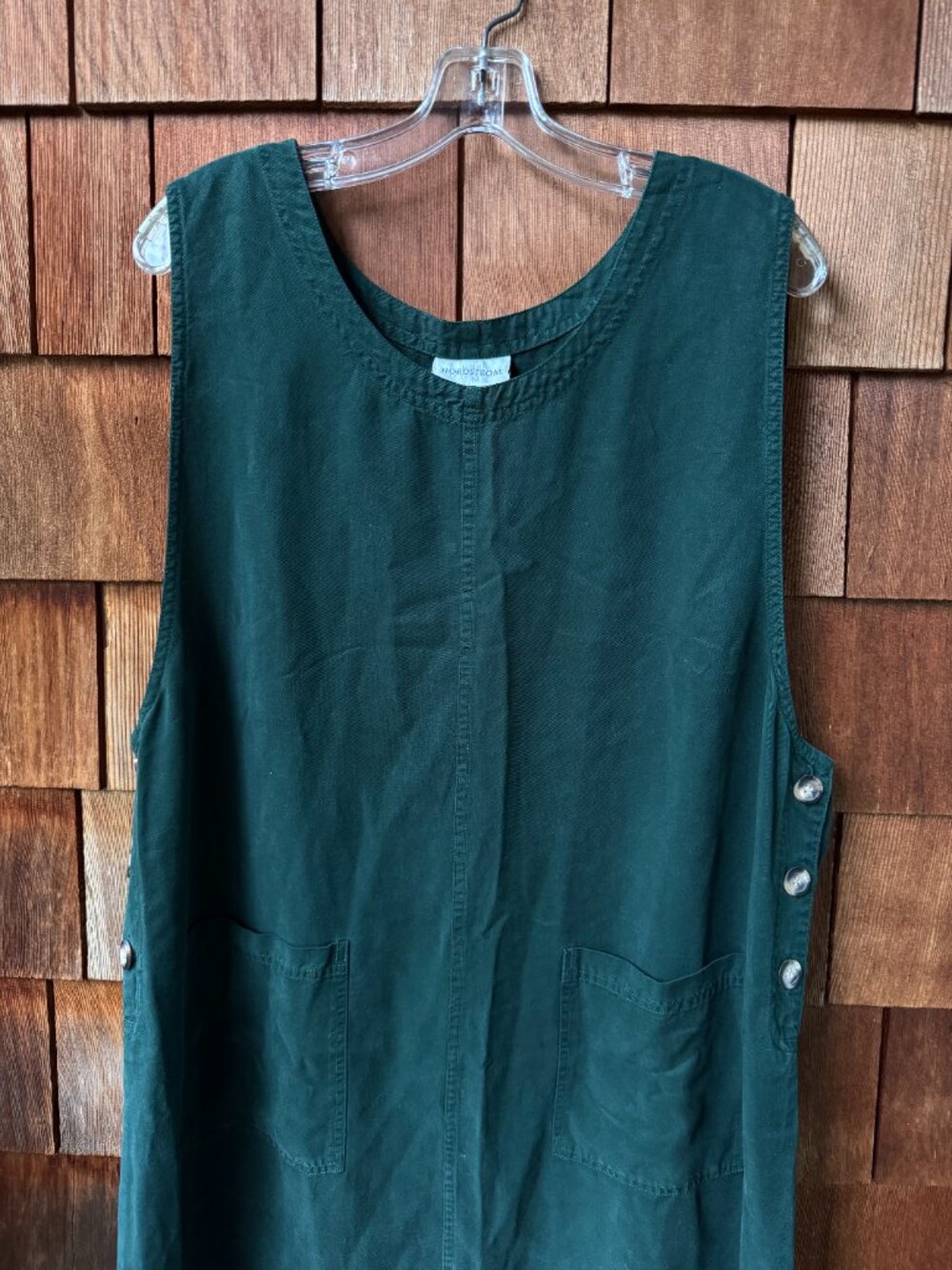 NWT Nordstrom Forest Green Vintage 90's Jumper Pocket Dress in Women's 2X - Picture 2 of 8